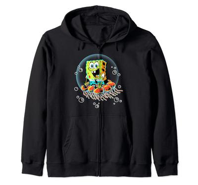 Spongebob Squarepants Jellyfish Bubble Ride Zip Hoodie