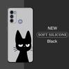 Cute Funny Lucky Cat Cover Phone Case for Motorola Moto G71 G72 G60 G22 G50 G51 G52 G53 G73 G60s G30 G32 G31 Black Soft