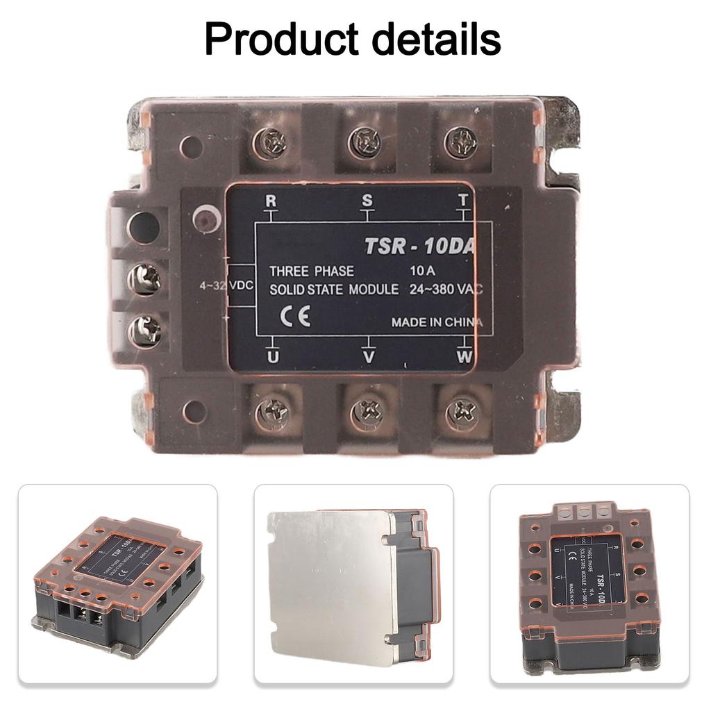 Long Lasting Performance TSR10DA Three Phase Solid State Relay AC380V 40A Module with Thick Heat Dissipation Bottom Plate