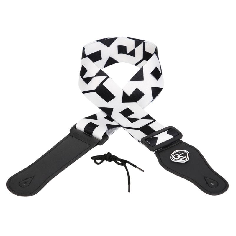 Verstärkter gepolsterter Schultergurt Gitarrenspielgurt für Gitarren Bass mit Plektrum-Aufbewahrungsschlitz Polyester-Konstruktion