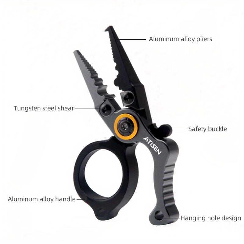 1 pz Pinze da Pesca in Alluminio Acqua Salata, Set Attrezzatura da Pesca in Surf, Multi-Tool da Pesca Rimuovi Amo Filo da Pesca Intrecciato