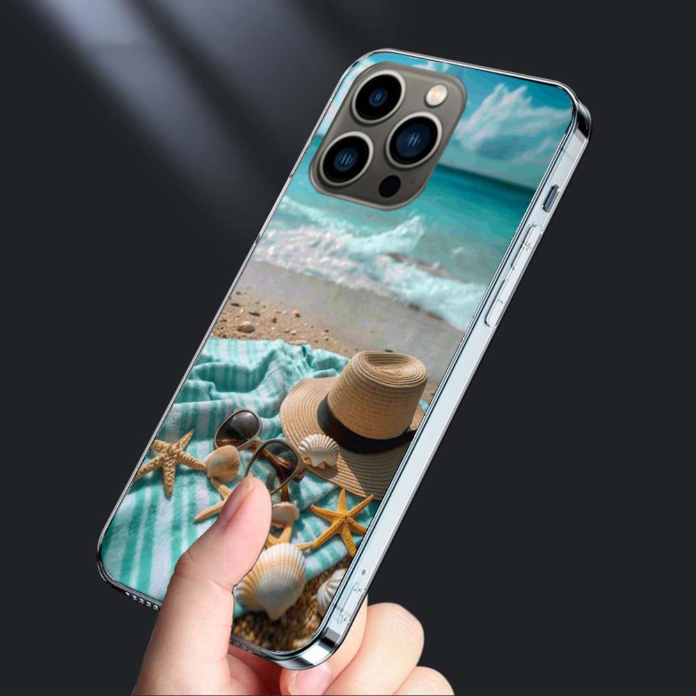 Summer Vibe Sea, Beach, Sand Phone Case For Iphone 16E 15 Pro 14 Plus 17E 16 17 Pro Max Air 11 12 13 Mini Shockproof Capa Cut