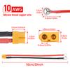 XT60 to O Ring Eyelet Terminal Plug Connector Cable 10AWG RC ESC Charger Side Power for for RC Lipo Battery FPV Racing