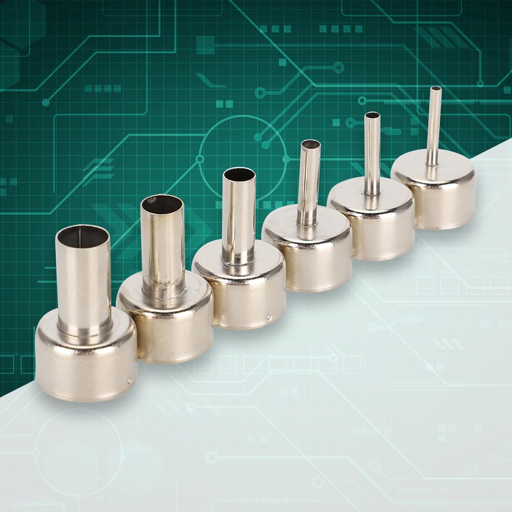 6pcs Hot Air Gun Nozzle 858 Heat Gun SMD Rework Station Accessory 3 4 5 8 10 12mm