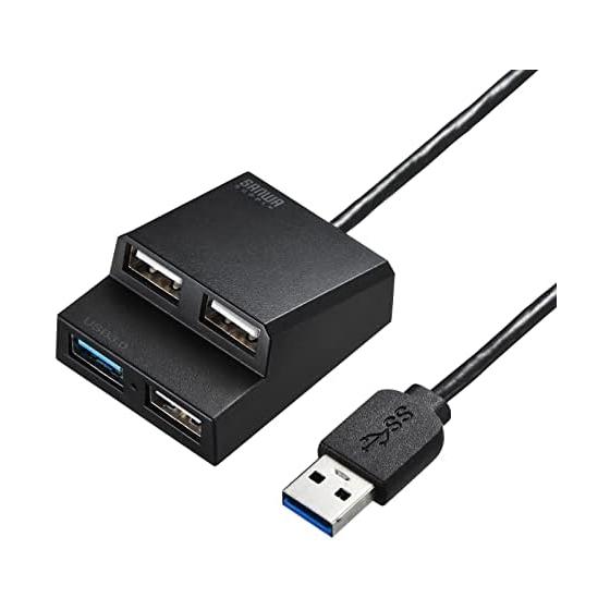 Sanwa Supply USB3.2Gen1+USB2.0 Combo Hub USB-3H413BKN Black