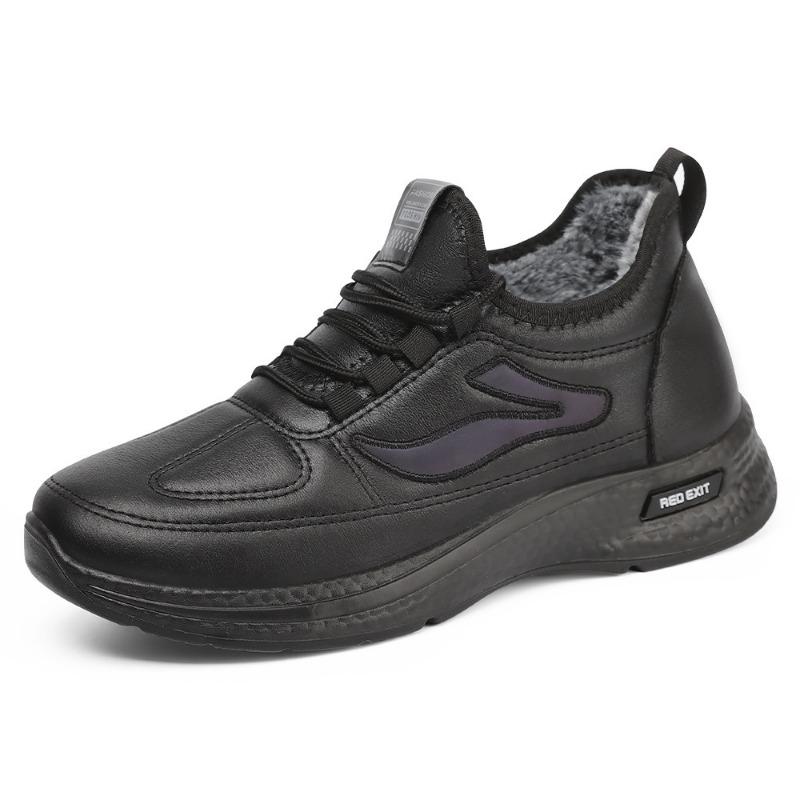 Shoes Men's Shoes Winter Large Size Cotton Shoes Fleece Thickened Cotton Boots Cold-proof and Warm Leather Boots Polyurethane Snow Boots