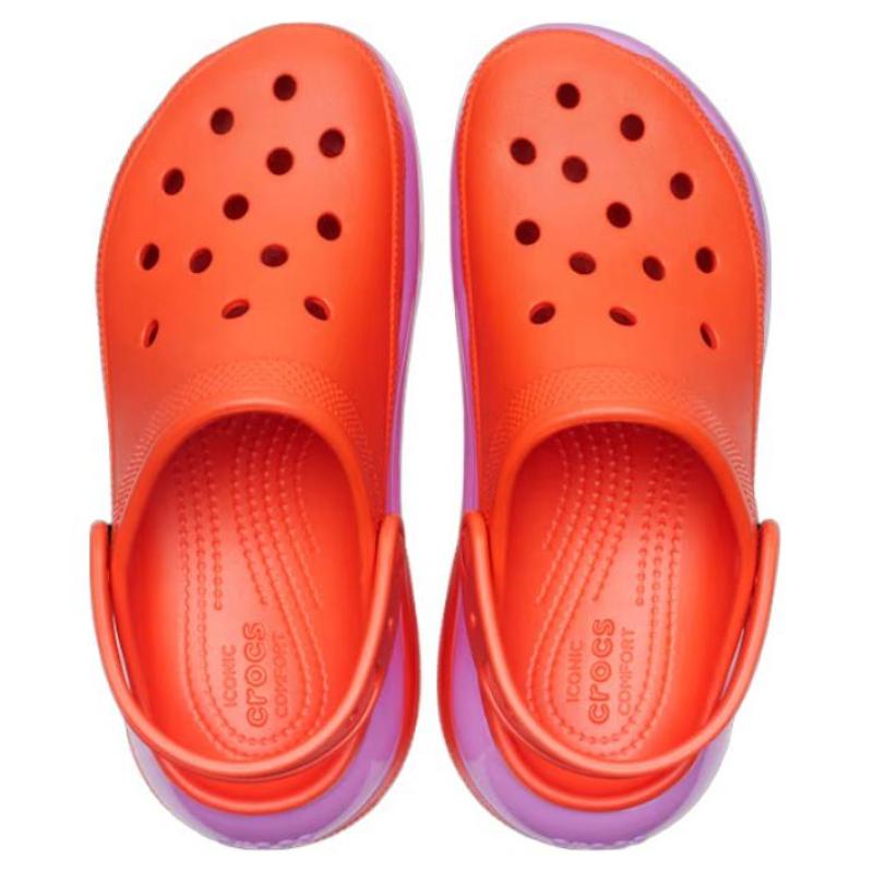 Crocs EVA Round Toe and Foot 7cm Hole Shoes Unisex Orange