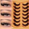 7 Pairs Lashes Faux 3D Fluffy Mink Eyelashes Cat Eye Eyelashes Natural False Eyelashes Volumized Eyelash Extension Makeup Tools Fake Lashes
