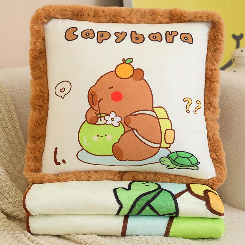 

Kapibara throw pillow blanket 2-in-1 car quilt dual-purpose sleeping office air conditioner nap pillow pillow Separate throw pillow 40 * 40 cm (0.4kg)