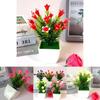 Artificial Lily Plant Set With Plastic Pot For Home Decor And Office Display