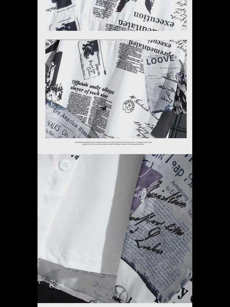 2024 Men's Trendy Graffiti Print Loose Half-Sleeved Shirt