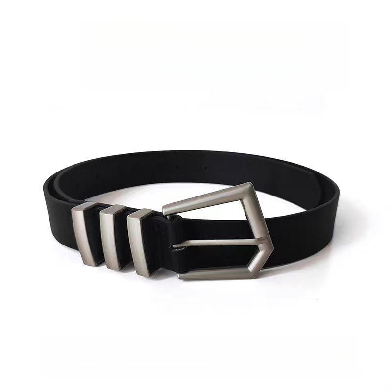 Belt Modern Black With Sophisticated Metal Buckle For Trendy Fashion Everyday
