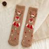 5/10 Pairs Comfortable Casual Autumn Winter Thickened Christmas Socks for Women Home Warm Coral Fleece Socks Cute Cartoon Straight Leg Floor Socks