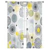 Geometric Texture Circle Center Yellow Tulle Curtains For Living Room Sheer Curtain For Bedroom Kitchen Blinds Voile Curtains