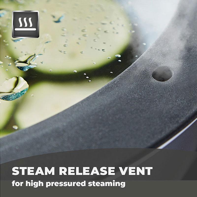 Universal Tempered Glass Pot Lid for Pots Pan Skillet Spill Stopper Cover 18/20/26cm Heat Resistant Silicone Replacement Pan Lid