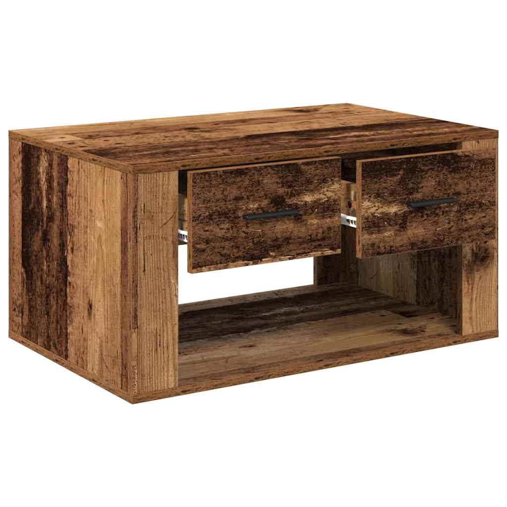 Coffee Table with Drawers Reclaimed Wood Look 80 x 50 x 40 cm Particleboard