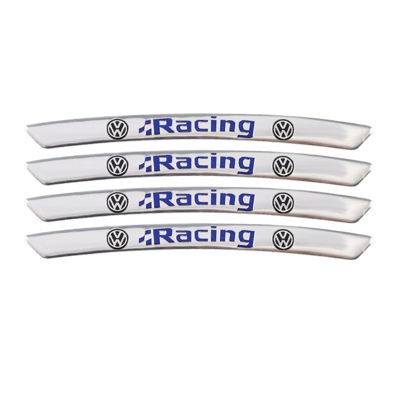 

Для VOLKSWAGEN VW 4 шт. Наклейки на ковпачки маточини колеса з алюмінієвого сплаву Для Volkswagen GTI R-Line R Polo T5 Golf Passat Scirocco Jetta Bee