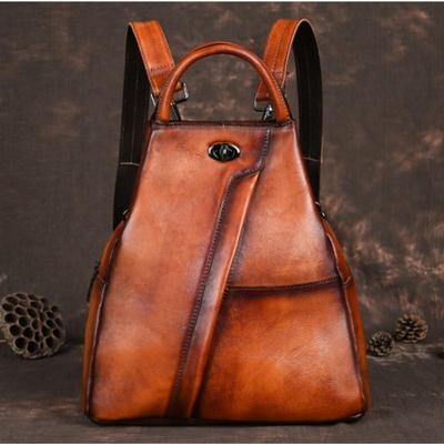 Rucsac retro din piele naturală pentru femei
