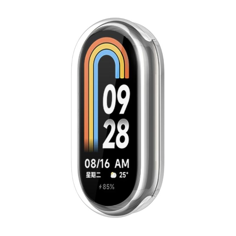 Soft TPU Screen Protector Housing Compatible for Mi-Band 8 Scratched Resistant Protective Cover Bumper-Shell Shockproof