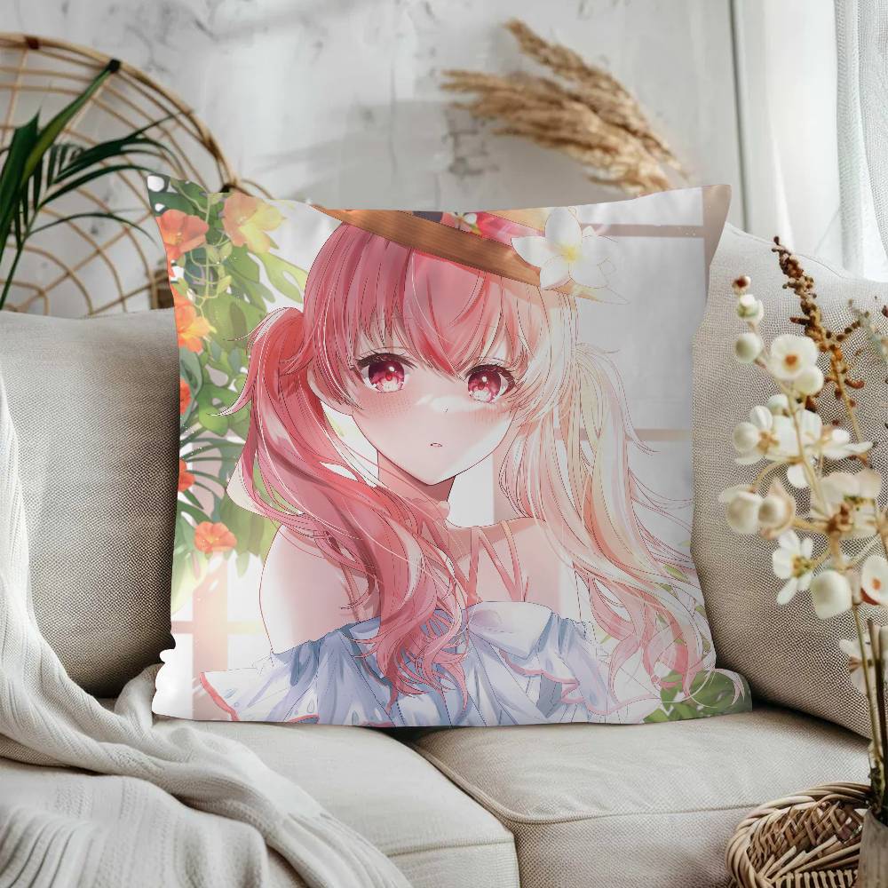 

Anime Airi Momoi Pillowcases Home Bedding Decorative Pillow Cover Wedding Super Soft Pillow Case 12x12Inch