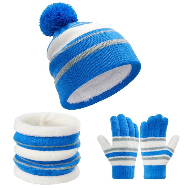 Kids Winter Warm 3-Piece Set: Knit Hat Scarf Gloves Boys Girls - Acrylic Sweet Style Letter Print