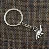 Fashion 30mm Key Ring Metal Key Chain Keychain Jewelry Antique Bronze Silver Color Plated Dinosaur Brontosaurus 27x12mm Pendant