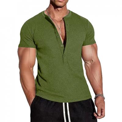 Men's V-Neck Short Sleeve T-Shirt Slim Fit Sports Base Shirt Breathable Moisture-Wicking Versatile Solid Color