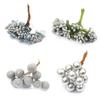 90-Piece Silver Chiffon Flower Stamens & Tinsel Berries DIY Craft Set