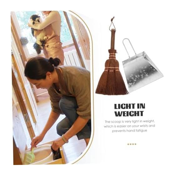Beaupretty Small Broom and Dustpan with Brush, Cleaning Supplies for Table Cleaning, Pet Hair and Feces, Owner's Cleaning Goods, Daily Cleaning At