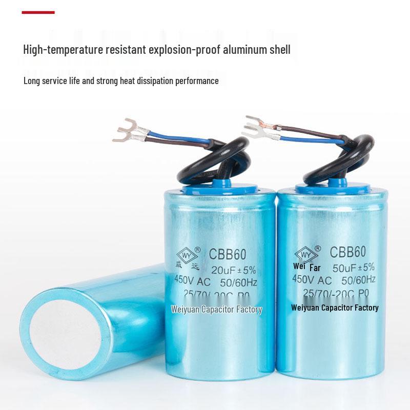 CBB60 Aluminum Motor Water Pump Capacitor 20-80uf