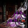 Furry Texture Halloween Light Up Spider Decoration Giant Spider Prop  Indoor Outdoor Decor