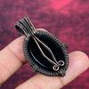 Black Onyx Pendant Genuine Gemstone Jewelry Copper Wire Wrapped Handmade Pendant