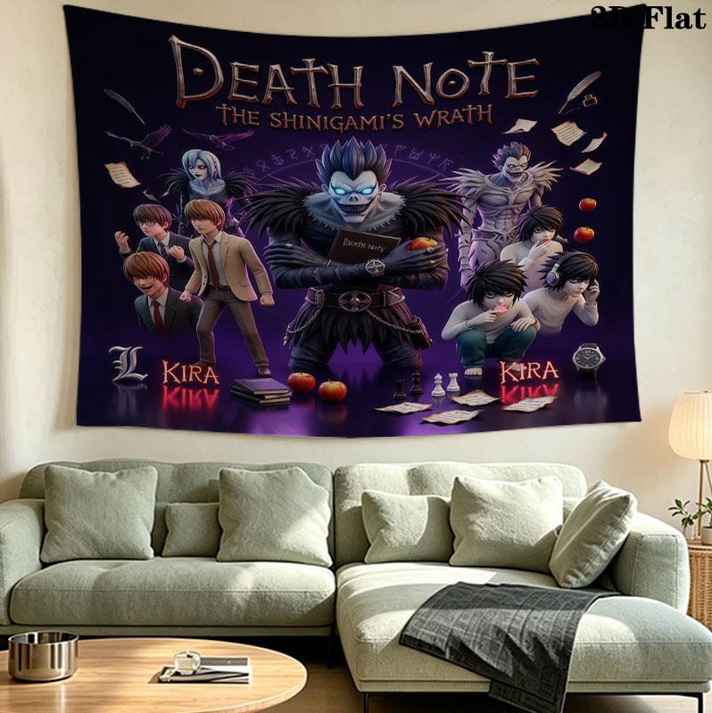 Tapeçaria de Parede Death Note Pendente Estético de Parede Manta de Tecido Impressa Tapeçarias Decorativas Para Quarto Sala de Estar Decoração de Casa