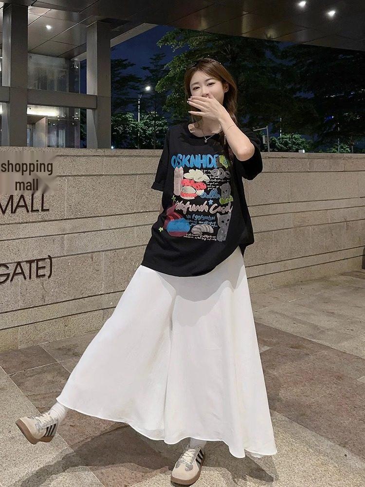 Unisex Retro Graffiti Print Cotton Plus Size T-shirt - Short Sleeve, Loose Fit for Men, Women & Girls