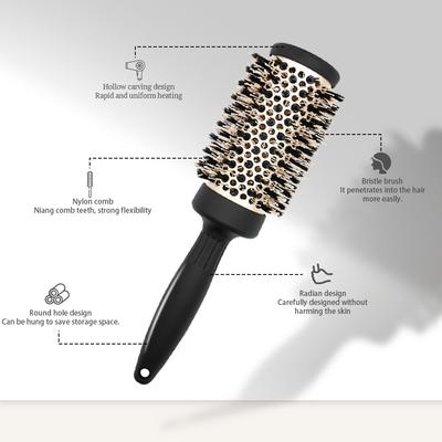 5 Größen Professioneller Hochtemperaturbeständiger Aluminiumrohr Keramikkamm Rundkamm zum Föhnen Salon Styling Werkzeuge