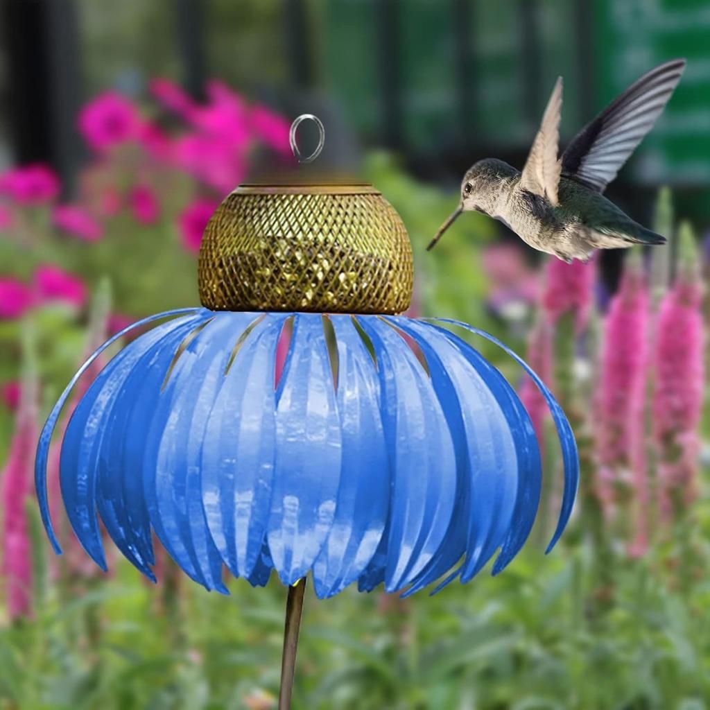 1Pc Floor Standing Metal Flower Bird Feeder for Outdoor Patio Garden Grass Decoration Feeding Birds Gift for Friends