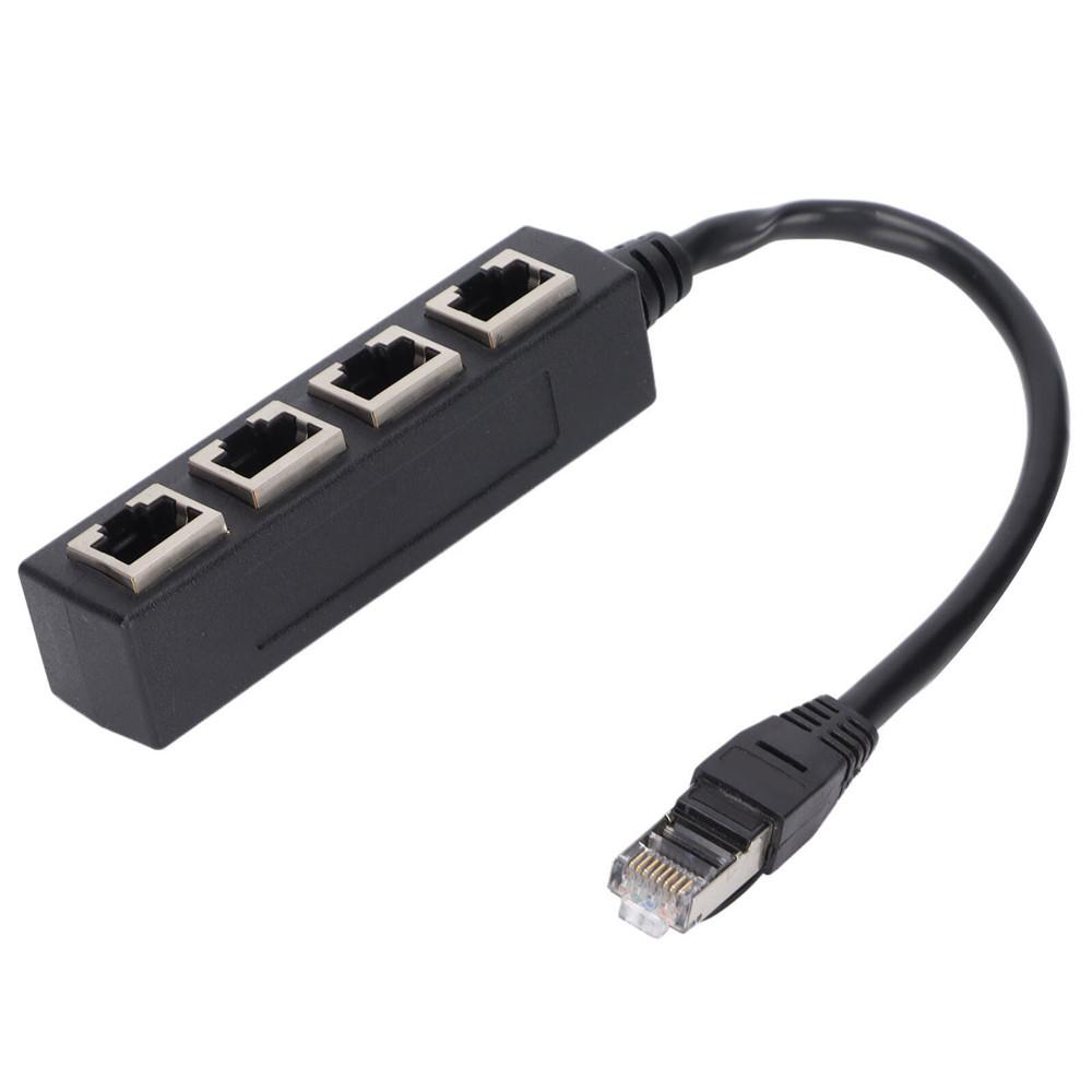 RJ45 Splitter Adapter 1 To 4 Ways Port LAN Ethernet Network Cable Connector Plug