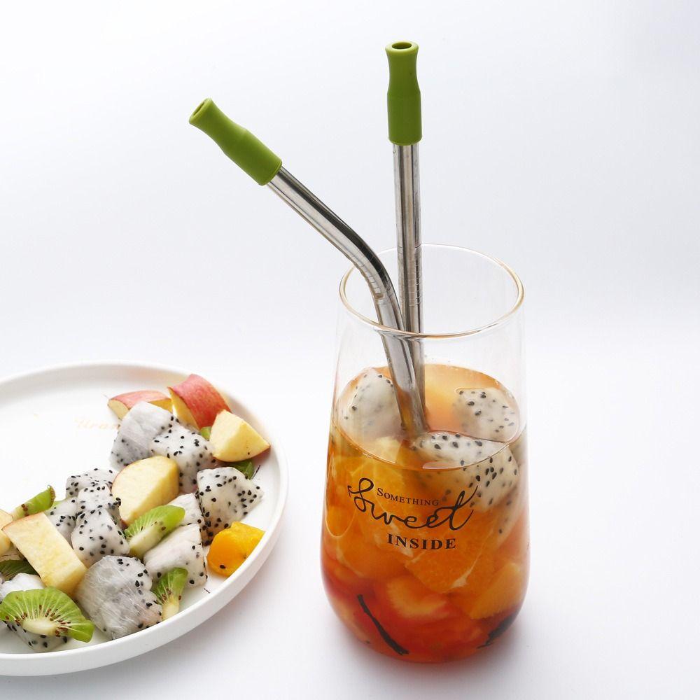 4Pcs Protective Cover Straw Silicone Tip Anti-scratch Straw Cap  for Stainless Steel Straw