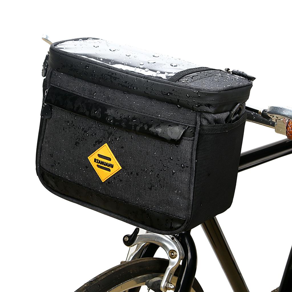 Cycle Insulated Bike Cooler Bag Water Resistant Bike Handlebar Bag Bike Basket Front Bag Pannier with Bike Phone Mount