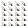 20 Pieces 1'' Metal Pacifier Suspender Clips Webbing Strap Holder Craft Hooks Silver