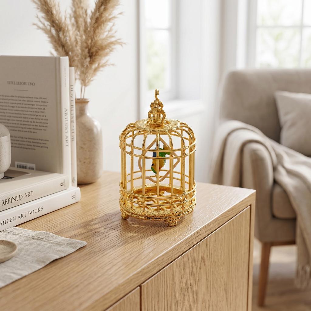 Bird Cage Ature 1:12 Scale Decor Zinc Alloy Tiny Birdcage for Photography Props Scene Display