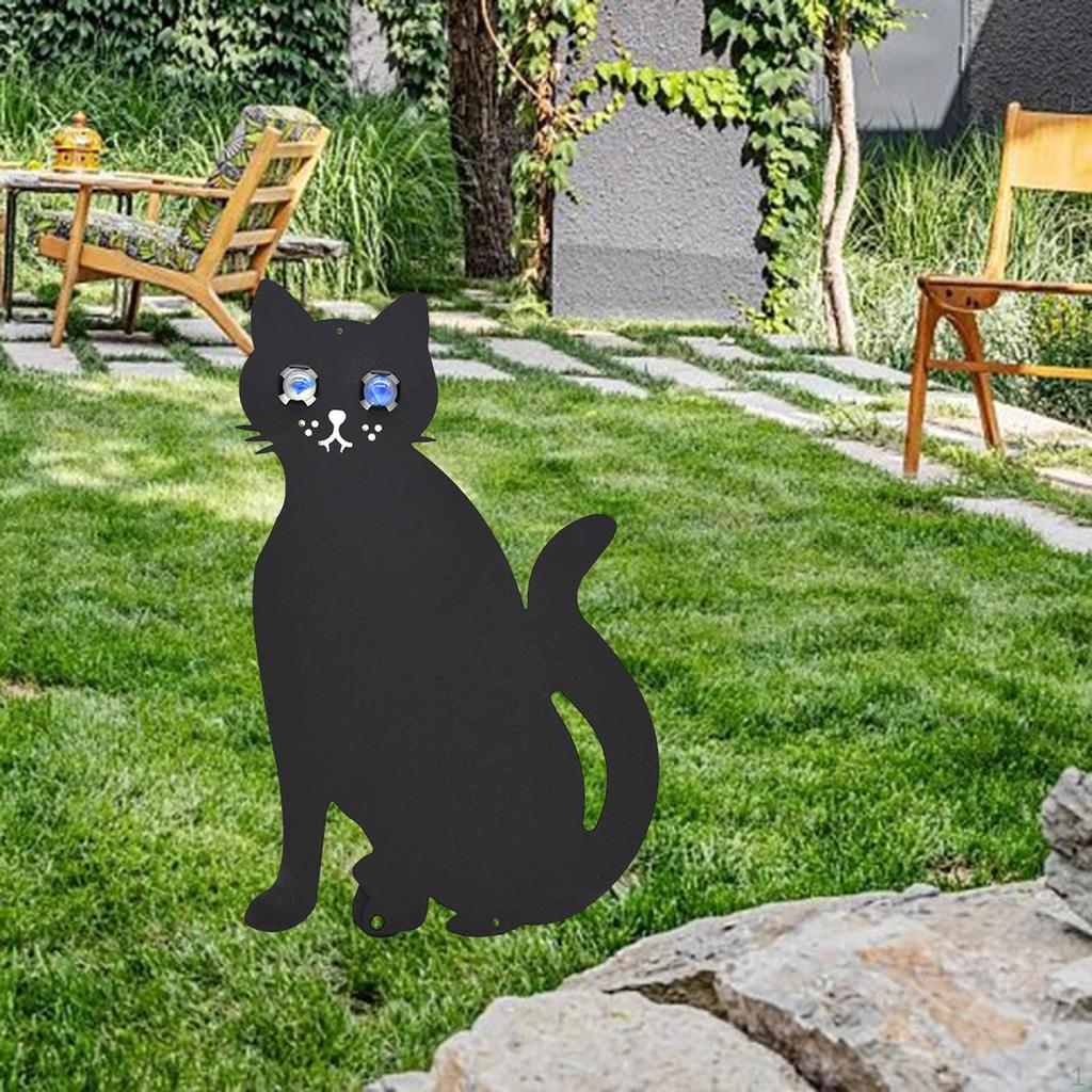 Elegant Black Cat Garden Stake for Outdoor Halloween Decor