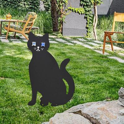 Elegant Black Cat Garden Stake for Outdoor Halloween Decor