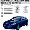 For TOYOTA CAMRY 2007 2008 2009 2010 New ABS Chrome Silver Car Accessory Styling Door Handle Covers Bwol Cover Trim Paste Style