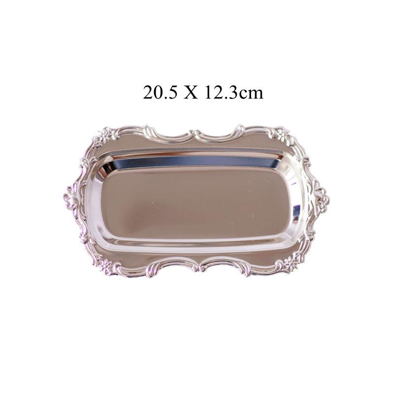 1pc Metal Fruits Snacks Appetizer Serving Tray Hotel Pastry Dessert Candy Plate Living Room Jewelry Ornaments Organizer