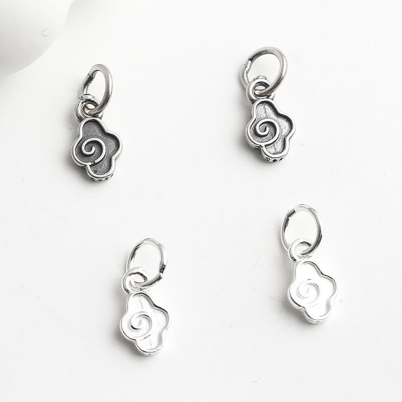 Silver S925 Ruyi Cloud Pendant & Braided Rope Bracelet Jewelry Kit