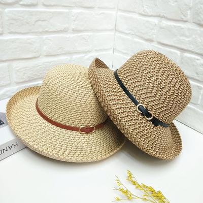 2025 Spring/Summer Women's Versatile Straw Sun Hat with Buckle - Stylish and Sun-Protective