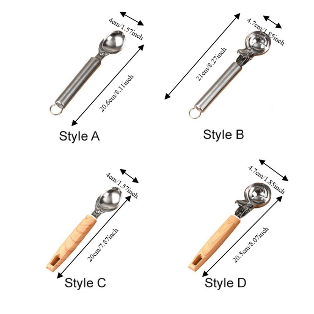 Trigger Release Spring-loaded Ice Cream Scoop Stainless Steel Fruit Scoop Fruit Ball Digger Home