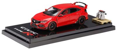 1/64 Honda Civic TYPE R (FK8) 2020 with Engine Display Model, Frame Red
