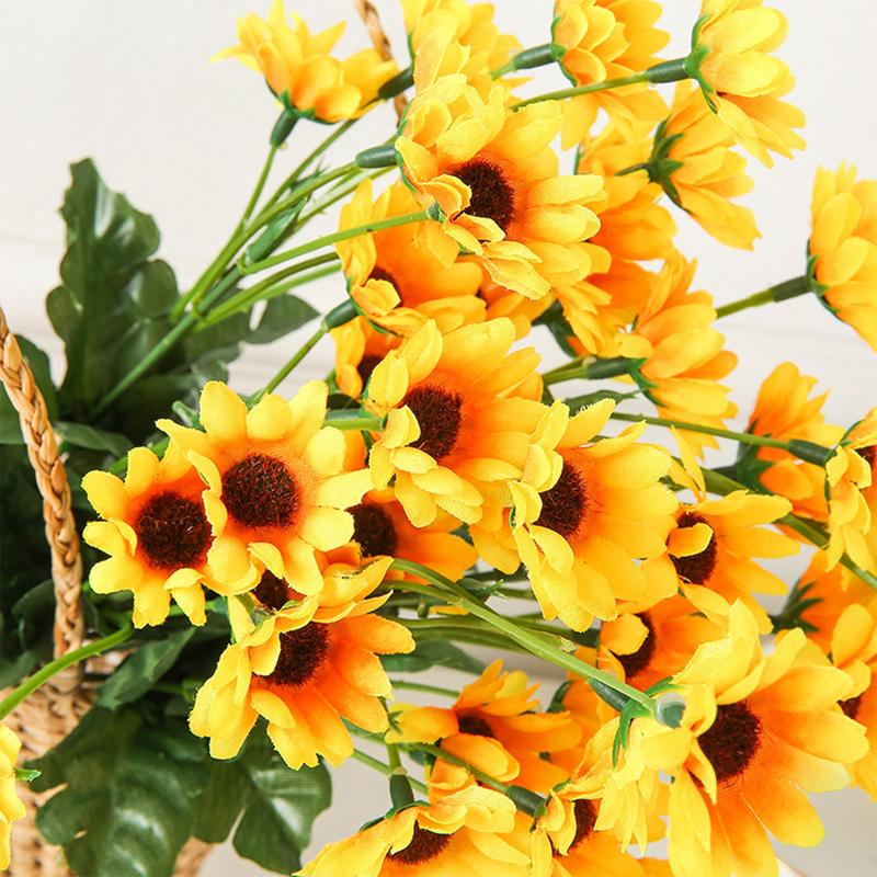 Artificial Sunflowers Sunflower Fakeflowers Set Of 24 Pieces Kitchen Bouquet Sunflower Centerpieces For Wedding Fall Autumn